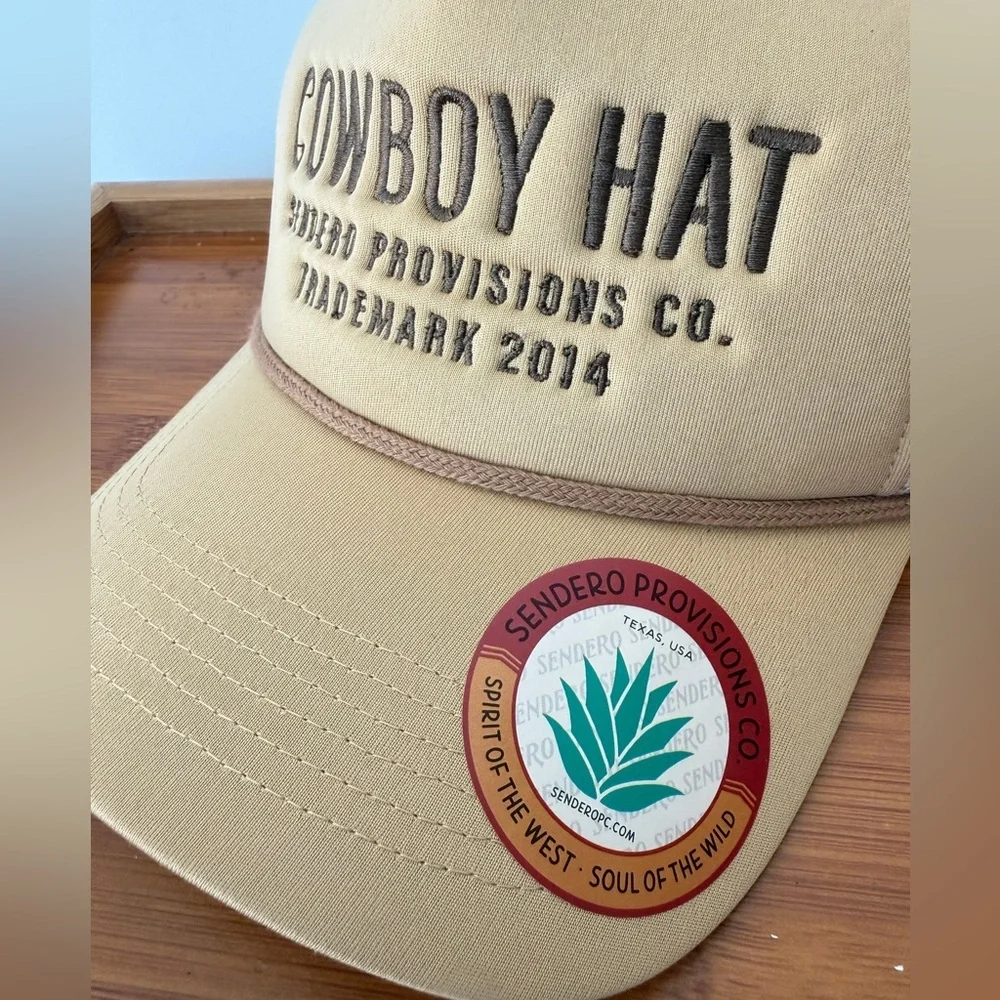 Free People Cowboy Trucker Hat by Senderos Provisions Co.Tan/Cream - Picture 12 of 13